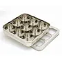 Coconut Stainless Steel Masala Box -Square Cubic See thru Lid - Spice box - Condiment box - 9 partition, 3 image