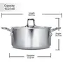 MILTON Pro Cook Triply Stainless Steel Casserole with Lid 22 cm / 4 Litre- Silver, 5 image