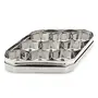 Coconut Stainless Steel Kaju Katli Shape Masala Box - SS Lid Spice Container with 9 Bowls - Diamater - 14 Inches Capacity - 180 ML Each Container, 4 image