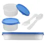 MILTON Plastic Double Decker Lunch Box (3 Container) Blue, 5 image