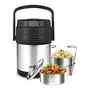 Milton Woofer 3 Thermosteel Wireless Bluetooth Speaker Tiffin (3 Containers) Steel Plain, 4 image