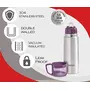Milton Glassy 350 Thermosteel 24 Hours Hot and Cold Water Bottle with Drinking Cup Lid 350ml Purple, 6 image