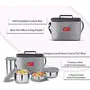 Milton Delicious Combo Stainless Steel Insulated Tiffin 4 Pieces Set (3 Container and 1 Tumbler) Grey, 4 image