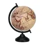 13" Rotating Decorative Globe Beige Ocean World Geography Earth Table Decor By Globes Hub-Perfect for Home, Office & Classroom