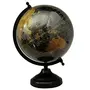 12.2" Black Unique Antiique Look Earth Globe Desktop Rotating World Ocean Geography Table Decor By Globes Hub-Perfect for Home, Office & Classroom