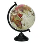12" Rotating Desktop Globe White Color Globe Table Decor Ocean Geographical Earth - Perfect for Home, Office & Classroom By Globes Hub