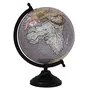 11.5" Unique Antiique Look Gray Decorative World Globe with Stand Educational Learning Rotating Desktop Decor By Globes Hub-Perfect for Home, Office & Classroom