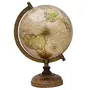 13" Decorative Rotating Earth Globe Beige Ocean World Geography Home Decor - Perfect for Home, Office & Classroom By Globes Hub