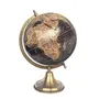 8" Surahi Designer Black Multicolour Brown Educational, Antique Globe with Brass Antique Arc and Base , World Globe , Home Decor , Office Decor , Gift Item By Globes Hub