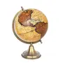8" Surahi Designer Antique Brown Yellow Educational, Antique Globe with Brass Antique Arc and Base , World Globe , Home Decor , Office Decor , Gift Item By Globes Hub