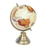 8" Cream Multicolour Purple Educational, Antique Globe With Brass Antique Arc And Base By Globes Hub