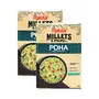 Manna Instant Millet Breakfast - Ready to Eat Poha - 6 Servings. Natural - Made with Foxtail and Little Millets - 360g- (180g x 2 packs)