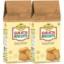Speciality Gur Jaggery Atta Cookies Biscuit 400grams (2 x 200g) | Pure Gur Gud Bakery Whole Wheat Flour Baked Cookies Biscuit Healthy Snacks with No Added Sugar