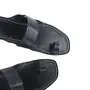 Calm look Black Toe Style Leather Kolhapuri Chappal for Men , 4 image
