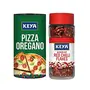 KEYA Combo of Italian Pizza Oregano (80G) & Red Chilli Flakes (40G)
