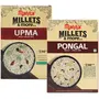 Manna Ready to Cook Millet Pongal &Millet Upma Combo Pack of 2 ,180 Gms Each 100% Natural Ingredients No Preservatives No Artificial Flavours &Colours