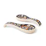 Kirat Creations Ceramic Spoon Rest (8.75 x 3.5 x 1inch White and Blue)