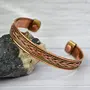 Mix Metal Adjustable Copper Kada Copper Bracelet free size Kada for Men and Women Pack of 1 pc (Color : Copper & Silver), 2 image