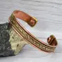 Mix Metal free size Adjustable Copper Bracelet Hand Kada for Men and Women Pack of 1 pc (Color : Copper & Silver), 2 image
