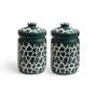 Ceramic Storage Jar Set - 900 ml, 2 Pieces, Green, 2 image