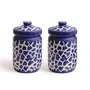 Ceramic Storage Jar Set - 900 ml, 2 Pieces, Blue, 3 image