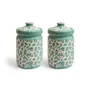 Ceramic Storage Jar Set - 900 ml, 2 Pieces, Light Green, 2 image