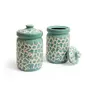 Ceramic Storage Jar Set - 900 ml, 2 Pieces, Light Green, 3 image