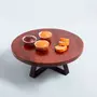 Wooden Cake Stand With Metal Base, 12 Inch
