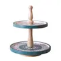 Handpainted Wooden 2 tier Cake Stand, 14 Inch, 2 image