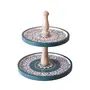 Handpainted Wooden 2 tier Cake Stand, 14 Inch, 3 image