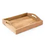 Mango Wood Serving Trays, 12 x 10 x 3 Inch, Brown, 2 image