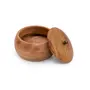 Handcrafted Wooden Box Pot Serving Bowl with Lid for Dry Fruit, 200ML, Set of 2, Brown, 3 image