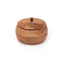 Handcrafted Wooden Box Pot Serving Bowl with Lid for Dry Fruit, 200ML, Set of 2, Brown, 2 image
