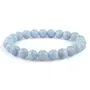 Natural Blue Lace Agate Bracelet Crystal Stone 8 mm Beads Bracelet Round Shape (Color : Blue)