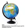 8" Blue Unique Antiique Look Geographic Educational Globe - Laminated Rotating World Globe with Metal Stand - Perfect for Home, Office & Classroom By Globes Hub By Globes Hub, 3 image
