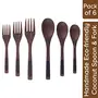 Urban Platter Eco Friendly Rose Wood Spoon & Fork Set (3 Spoon + 3 Fork), 2 image