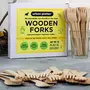 Urban Platter Eco-Friendly Wooden Disposable Forks [Pack of 100 Food-Grade and Made with Bagasse], 5 image