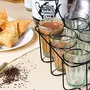 Urban Platter Glass Iron Cutting Chai Glass With Stand - 6 Pieces Transparent 100 ml, 5 image