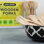 Urban Platter Eco-Friendly Wooden Disposable Forks [Pack of 100 Food-Grade and Made with Bagasse], 6 image