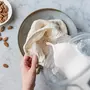 Urban Platter Reusable Washable Fine Mesh Linen Nut Milk Bag (White 12 x 11 Inch), 5 image