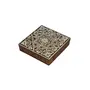Silkrute Wooden Carved Square Printing Wooden Block Print Stamps | Henna Print | DIY Crafts (Pack of 1), 2 image