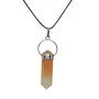 SATYAMANI Natural Stone Yellow Quartz Double Point Pendant for Man Wan Boys & Girls- Color- Yellow (Pack of 1 Pc.)