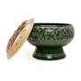 ALOKIK Brass Bowl with Cover 2.5" for Sage Burning (Green)