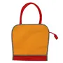 ALOKIK Tote Jute Bags for Girls and Ladies With Zipper (Red and Yellow), 2 image