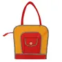 ALOKIK Tote Jute Bags For Girls And Ladies With Zipper (Red And Yellow)