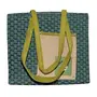 ALOKIK Laminated Jute Bags With Fabric for Ladies/girls With Zipper (Dark Green)