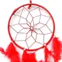 SATYAMANI Handmade Red Color Dream Catcher for He/Office/Shop (45 cm x 15 cm, 3 image