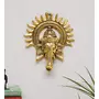 KridayKraft Metal Ganesha ji/Ganpati/Lord Ganesh Statue Idol - Wall Hanging Sculpture - Lucky Feng Shui Wall Decor Showpiece Figurines Standard Golden