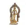 KridayKraft Metal Murugan Swami (Kartikeya) Statue Standing with Peacock Showpiece Figurines - Medium size Golden, 4 image