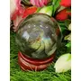 Blue Fire Rainbow Labradorite Stone Spectrolite Sphere Orb 308 GM For Promotes Psychic Abilities Strengthens Stimulates imagination Calmi, 5 image
